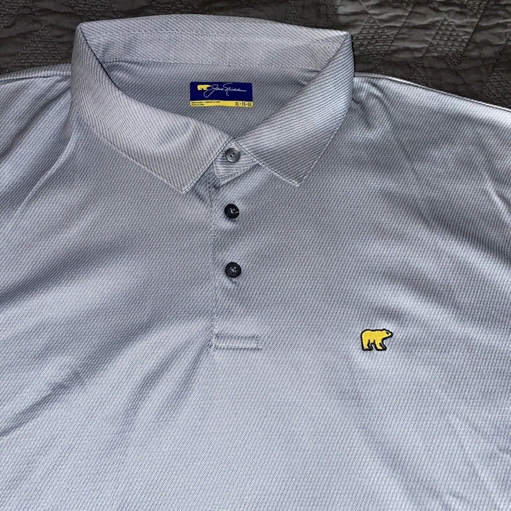 Jack Nicklaus Golden Bear Men's Short Sleeve Golf Polo Shirt Size XL  Gray